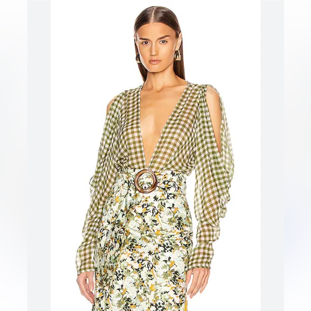 Silvia Tcherassi gingham bodysuit  top dressy festival party cocktail